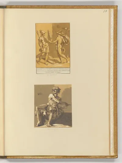 Hermes und (?); Sitzender Mann, nach rechts umgewandt