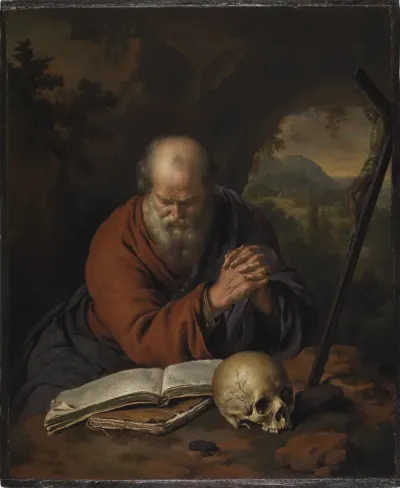 Hermit Praying in the Wilderness