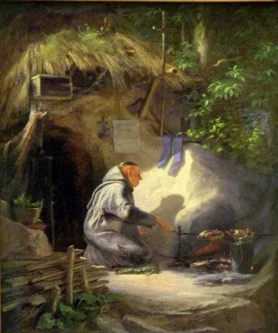 Hermit roasting a Chicken