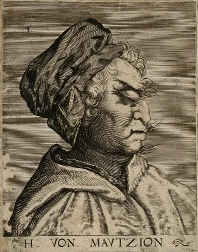 Herr von Mautzion, a character with a grotesque face