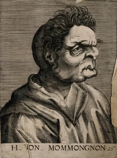 Herr von Mommongnon, a character with a grotesque face