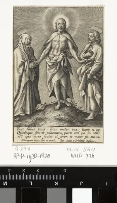 Herrezen Christus vergezeld door Maria en Johannes de Doper