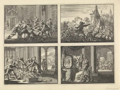Hertog van Guise in het kasteel te Blois vermoord, 1588 / Afgeslagen bestorming van de muren van Livron, door de Hugenoten verdedigd, 1574 / Dienaren van de hertog van Aumale trachten de ratten in zijn doodskist te verjagen, 1591 / Italiaanse tovenaa