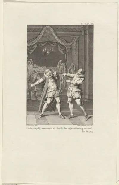 Hertog van Sully bij het lijk van Hendrik IV
