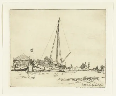Het aangemeerde schip