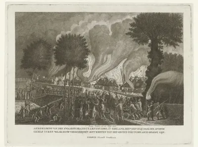 Het afbranden van de zoutketen te Arnemuiden, 7 juli 1802