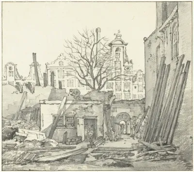 Het afbreken van het West-Indisch Huis te Amsterdam