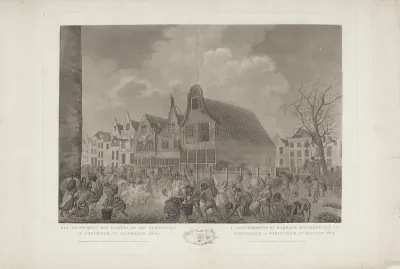 Het Bezwijken der Kisting op den Kortendijk te Gorinchem, in Louwmaand 1809 / L'Affaissement du Barrage Encaisse (...)