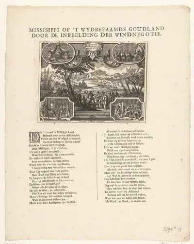 Het door de windnegotie befaamde goudland Mississippi, 1720