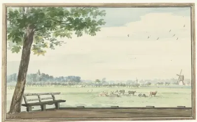 Het dorp De Lindt in de Zwijndrechtse Waard bij Meerdervoort.