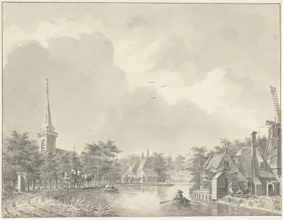 Het dorp Harmelen aan de Leidse Vaart buiten Utrecht
