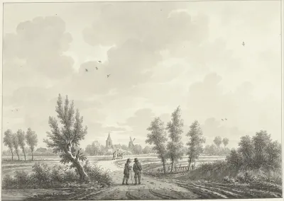 Het dorp Huissen (?) in Gelderland