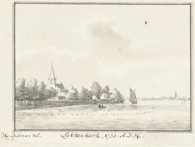 Het dorp Lekkerkerk aan de Lek