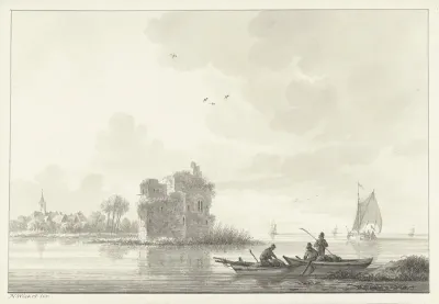 Het dorp Lexmond, met de ruïne van het slot