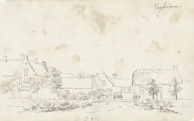 Het dorp Vuilendam bij Molenaarsgraaf in de Alblasserwaard