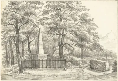 Het gedenkteken voor Witte van Haemstede, in 1817 opgericht door David Jacob van Lennep bij het Huis te Manpad in Heemstede