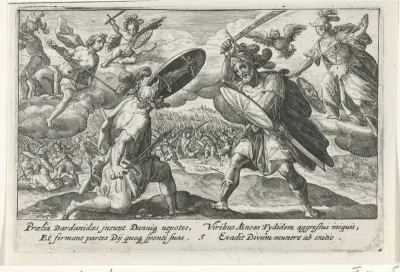 Het gevecht tussen Aeneas en Diomedes