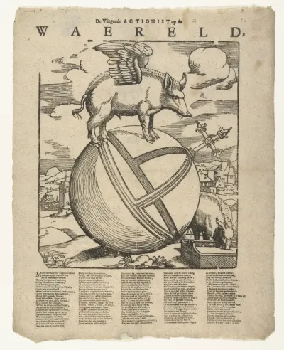 Het gevleugelde varken op de wereld