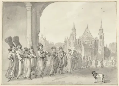 Het gezantschap van de Tsaar van Moskovië op weg naar de Statenvergadering in Den Haag, 4 november 1631