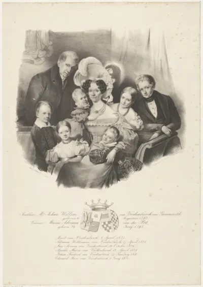 Het gezin va Johan Willem van Vredenburch van Groeneveld en zijn vrouw Maria Adriana van der Pot