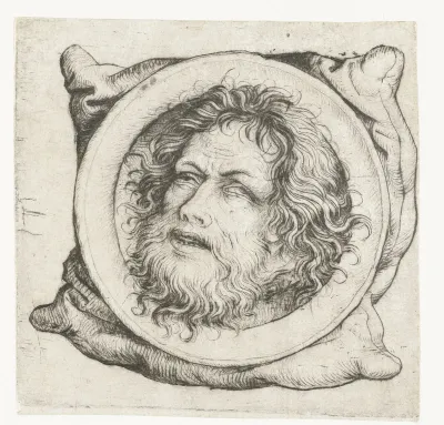 Het hoofd van Johannes de Doper op een schotel
