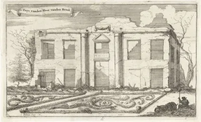 Het huis van de Heer vanden Broek, verwoest door de Fransen in 1672