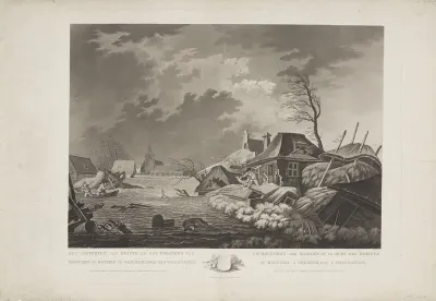 Het Instorten van Huizen en het Omkomen van Menschen en Beesten te Erichem, door den Watervloed / L'Ecroulemen des Maisons et la Mort des Hommes (...)