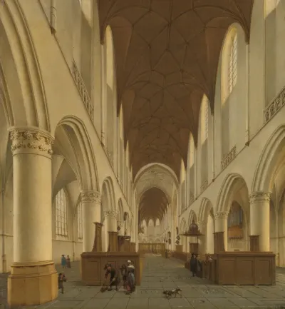 Het interieur van de Sint Bavokerk te Haarlem