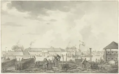 Het kasteel te Batavia, gezien vanaf de Houtkrap