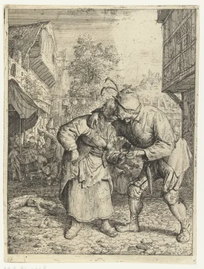 Het kussende boerenpaar