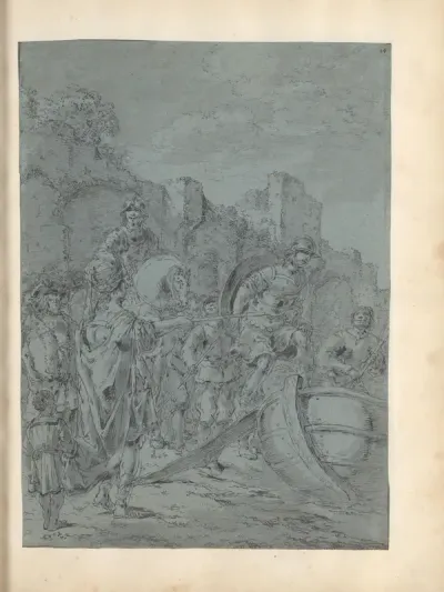 Het leger van Alexander de Grote scheept zich in om de Hellespont te overvaren