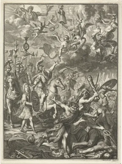 Het leger van Willem III verslaat de vijanden