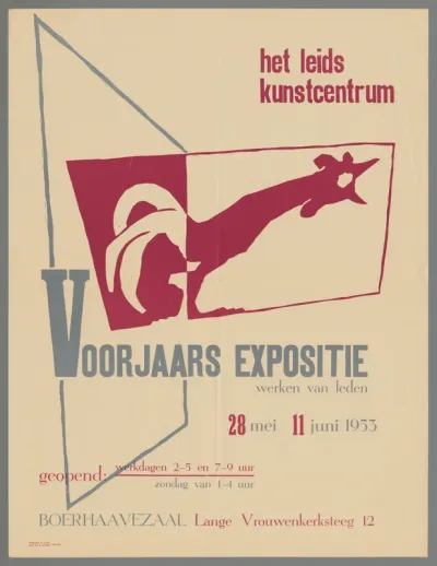 Het Leids Kunstcentrum Voorjaarsexpositie werlen van leden 28 mei - 11 juni 1953.
