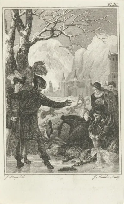 Het lijk van Karel de Stoute wordt na de slag om Nancy in 1477 gevonden in een bevroren vijver.