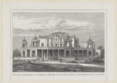 Het nieuwe societeitsgebouw in de Diergaarde, te Rotterdam