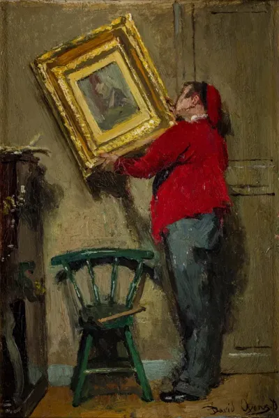 Het ophangen van een schilderij