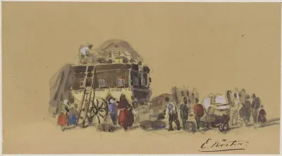 Het opladen van een reiswagen