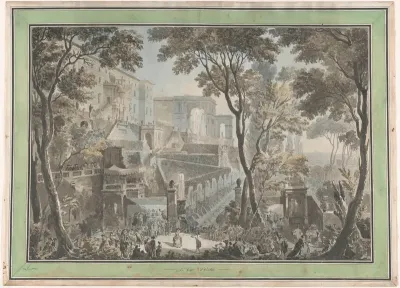 Het paleis van de Villa d’Este, gezien vanaf de Fontana dell’Ovato
