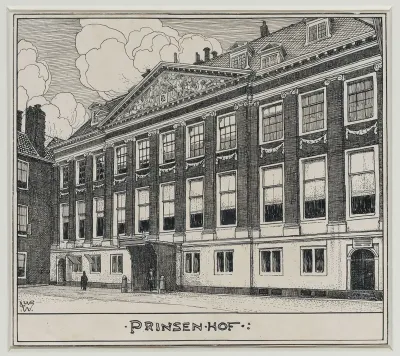 Het Prinsenhof aan de Oudezijds Voorburgwal te Amsterdam