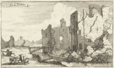 Het slot bij Breukelen, verwoest door de Fransen in 1672