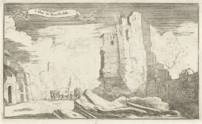 Het slot te Jaarsveld, verwoest door de Fransen in 1672