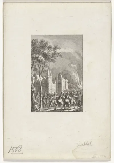 Het slot te Muiden door de Geldersen belegerd, 1508