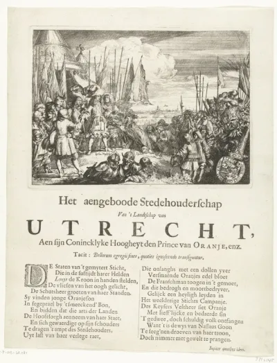 Het stadhouderschap van Utrecht aangeboden aan Willem III, 1673