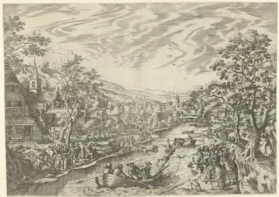 Het trekken om de gans, ca. 1600
