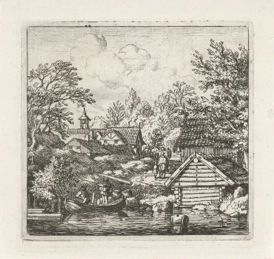 Het uitladen van de schuit