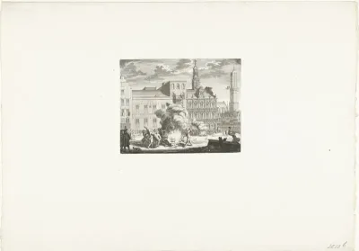 Het verbranden van de roomse beelden na het vertrek van het Franse leger uit Utrecht, 1673