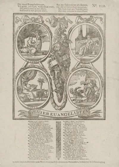 Het viertal Evangelieschryvers, / Vol geests, vol vuurs verstands en yvers [(...)]
