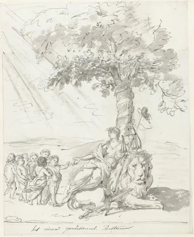 Het Volksbewind Gevestigd, decoratie op het Amstelveld, 1795