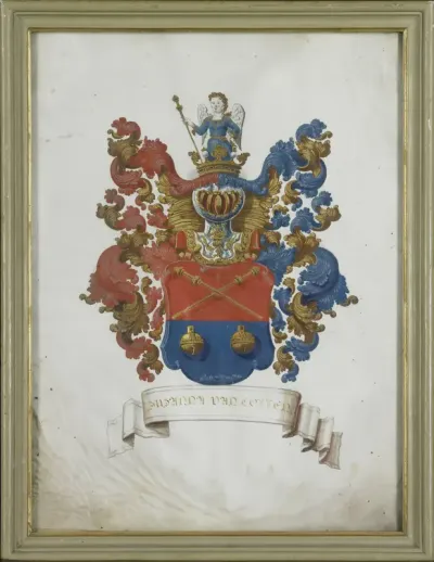 Het wapen van Susanna van Collen (1692-1745), echtgenote van Jacob Feitama