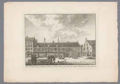 Het zakkedragers huis te Rotterdam, zoo als het zich vertoonde in den jare 1758
